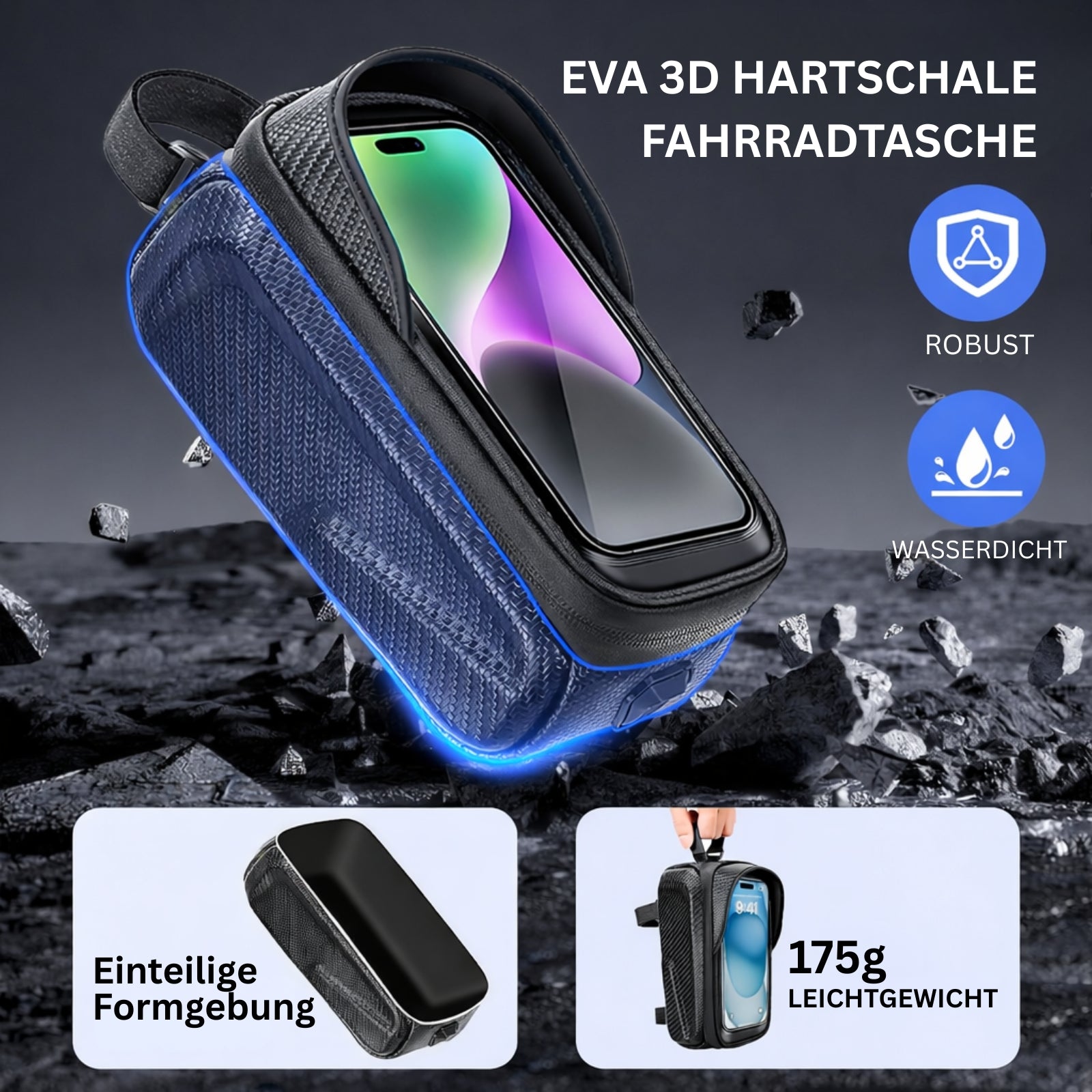 Fahrrad Rahmentasche mit Handyhalter