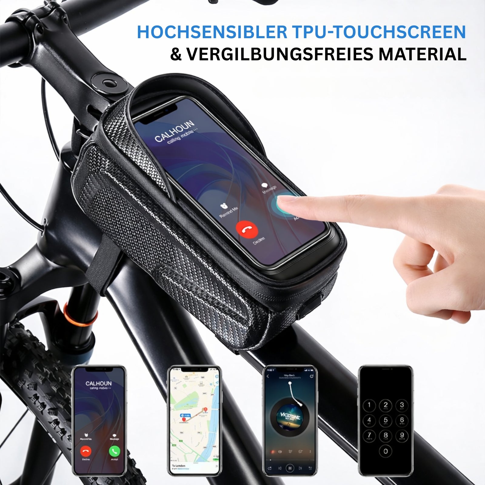 Fahrrad Rahmentasche mit Handyhalter